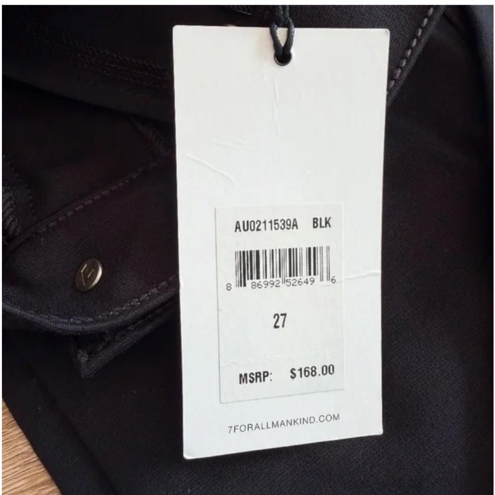 7 FOR ALL MANKIND Double Knit Skinny Pants Black Women’s Size 27 - Picture 3 of 7